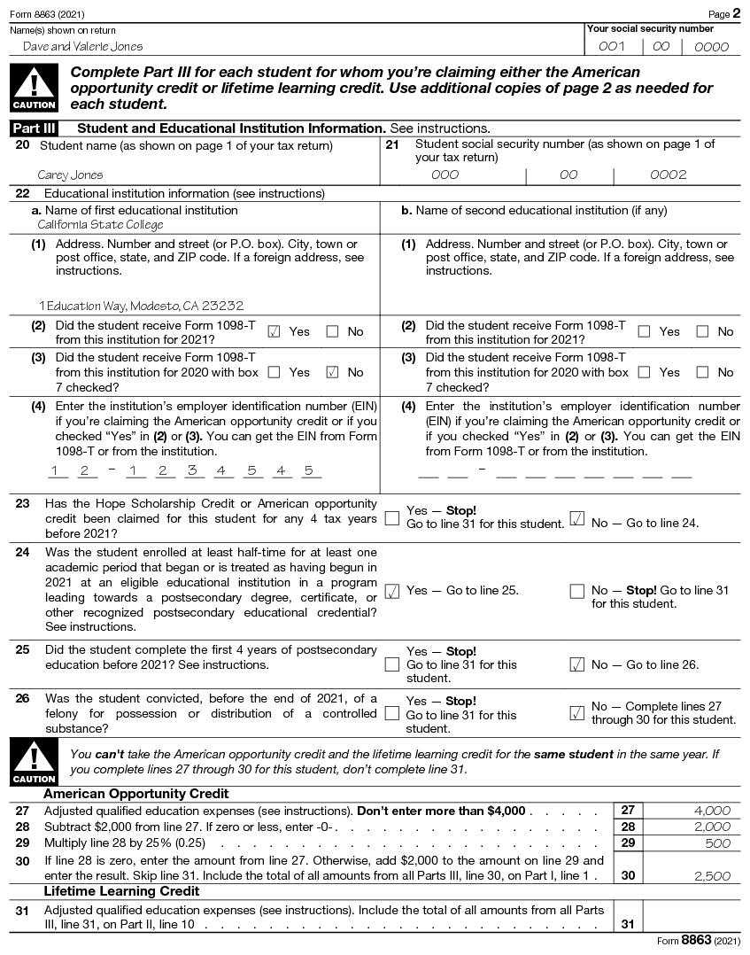 american opportunity credit instructions