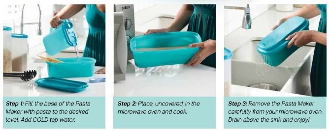 tupperware microwave pasta maker instructions